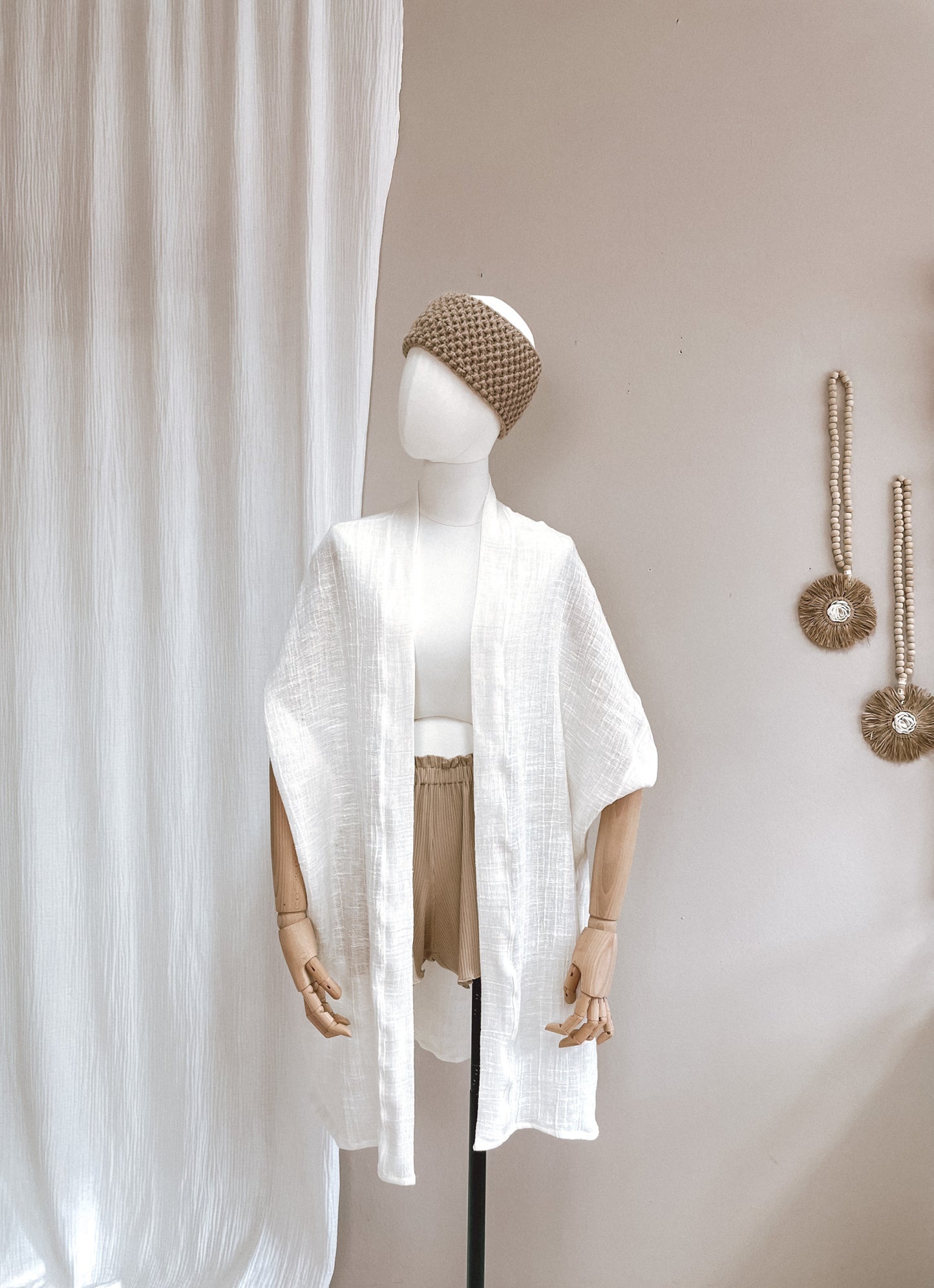 Kimono - ivory cotton gauze