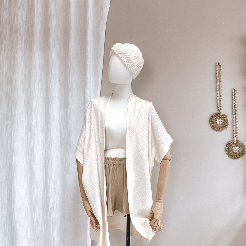 Kimono - creamy ivory organic pointoille