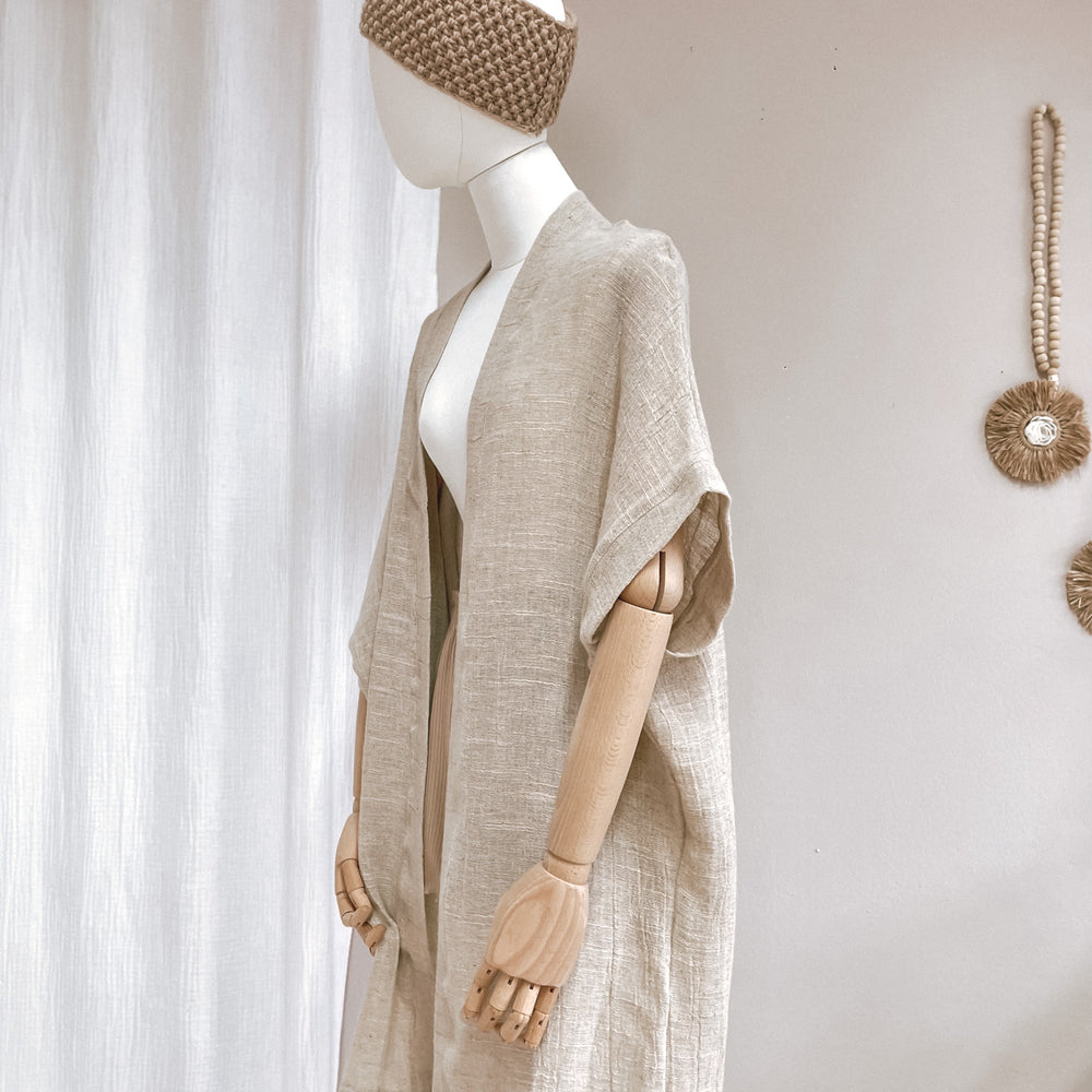 
                      
                        Kimono - olive beige cotton gauze
                      
                    