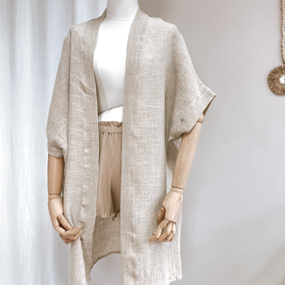 
                      
                        Kimono - olive beige cotton gauze
                      
                    