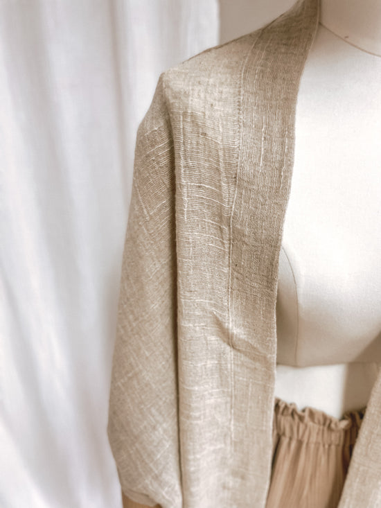 Kimono - olive beige cotton gauze