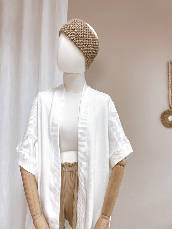 Load image into Gallery viewer, Kimono - cotton knit - ivory
