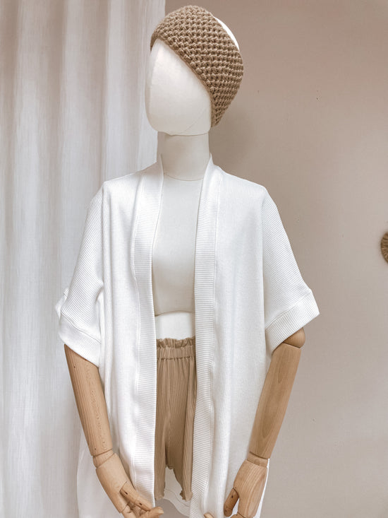 Load image into Gallery viewer, Kimono - cotton knit - ivory
