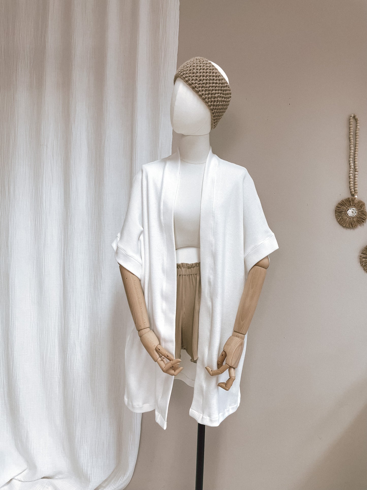 Kimono - cotton knit - ivory