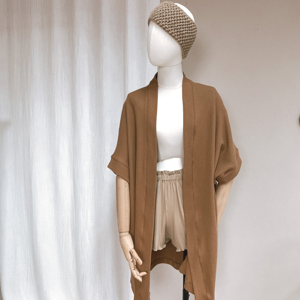 
                      
                        Kimono - cotton knit - caramel
                      
                    