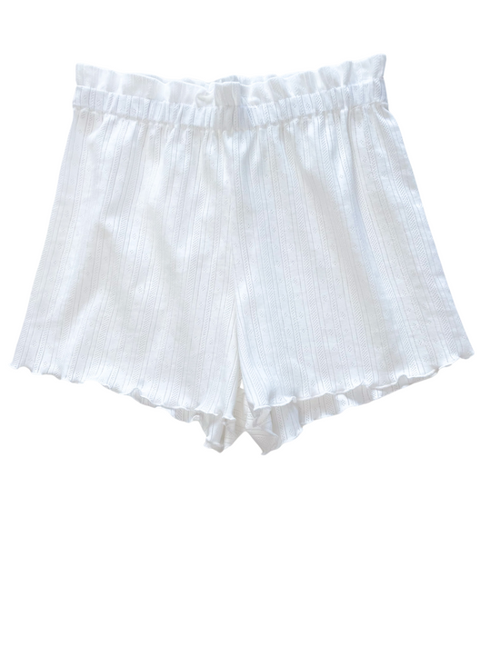 Load image into Gallery viewer, Pointoille ruffle shorts / ivory
