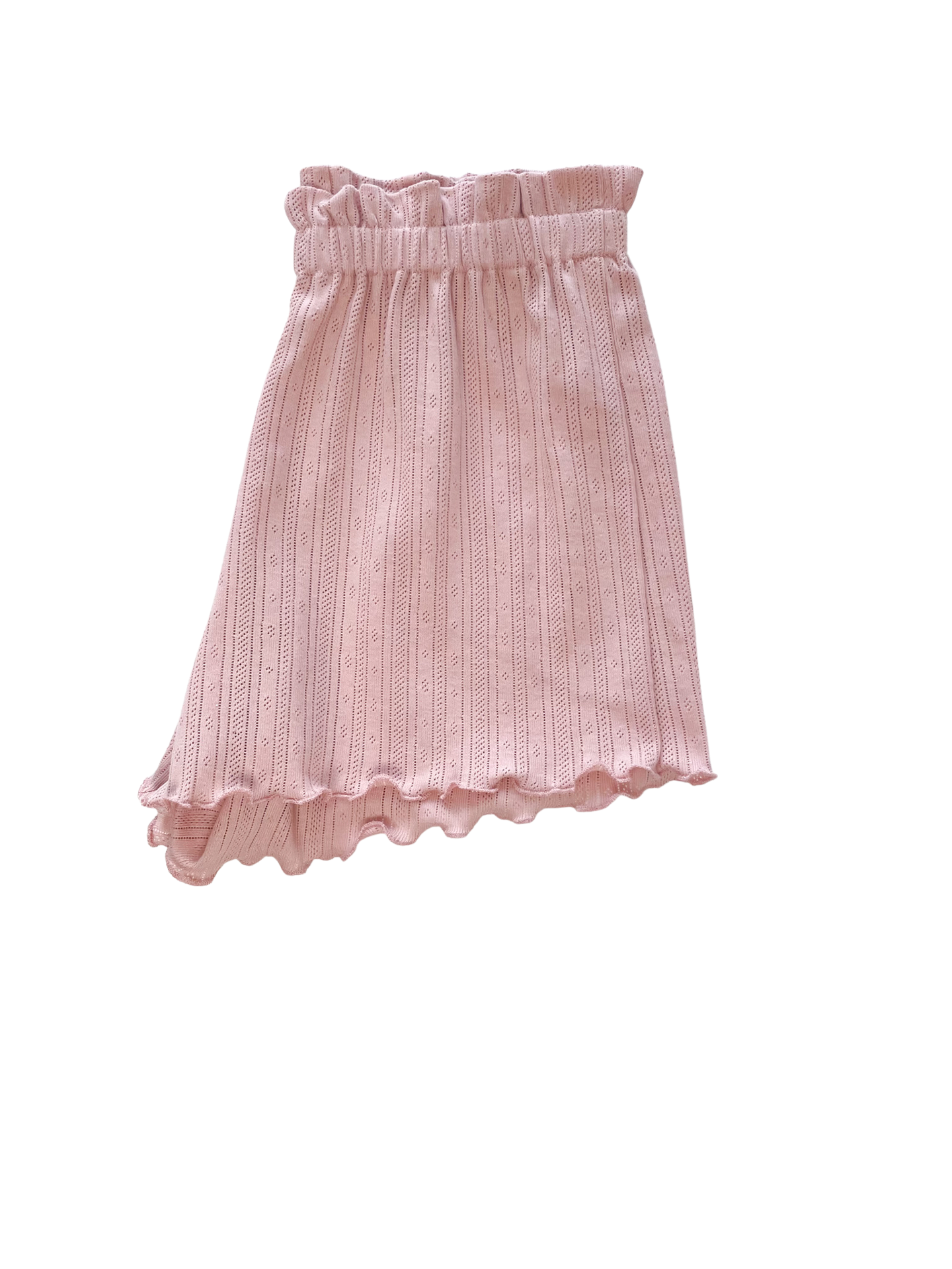 Pointoille ruffle shorts / rose