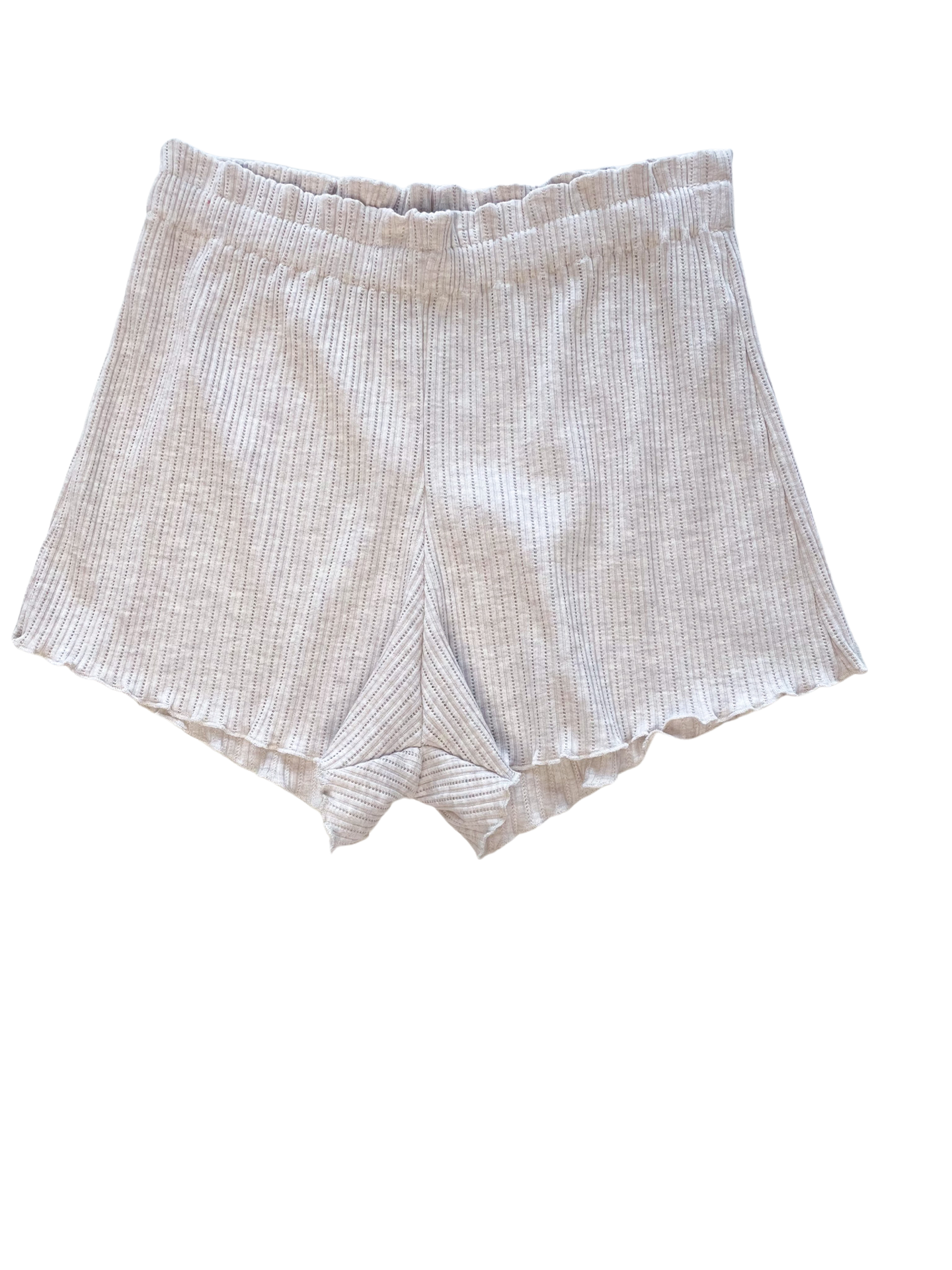 Pointoille ruffle shorts / melange beige