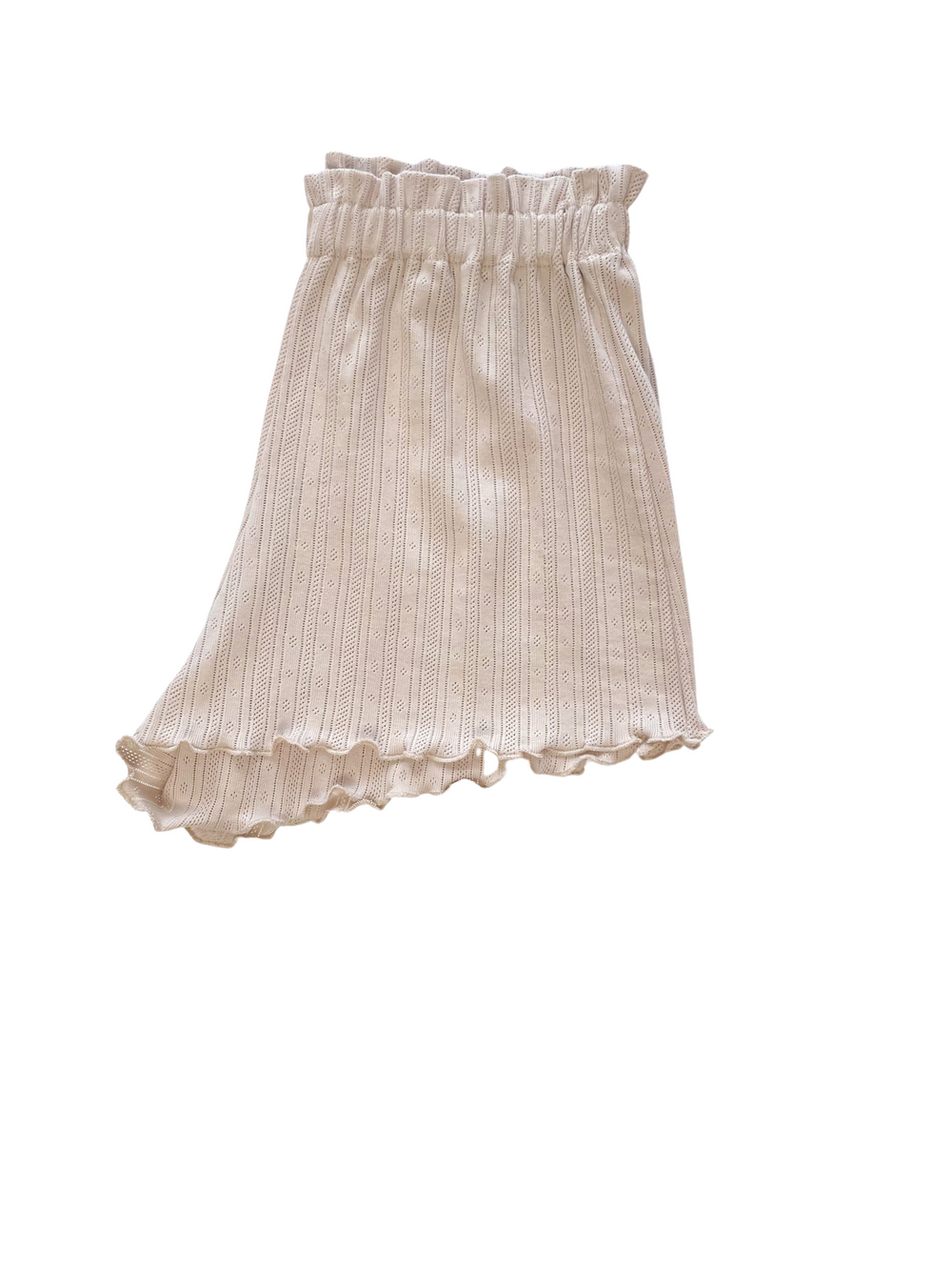 Pointoille ruffle shorts / beige