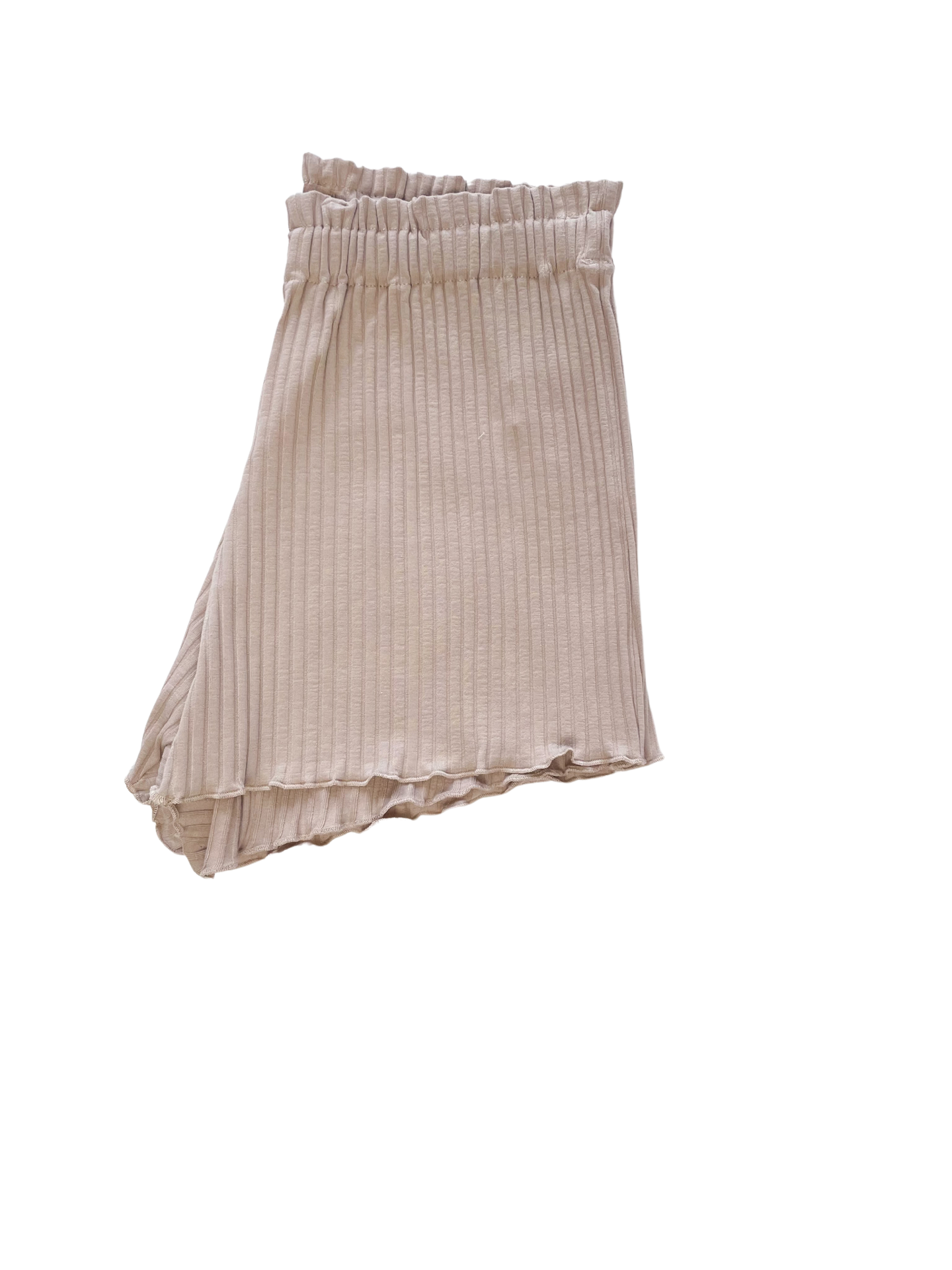 Load image into Gallery viewer, Ribbed ruffle shorts / beige
