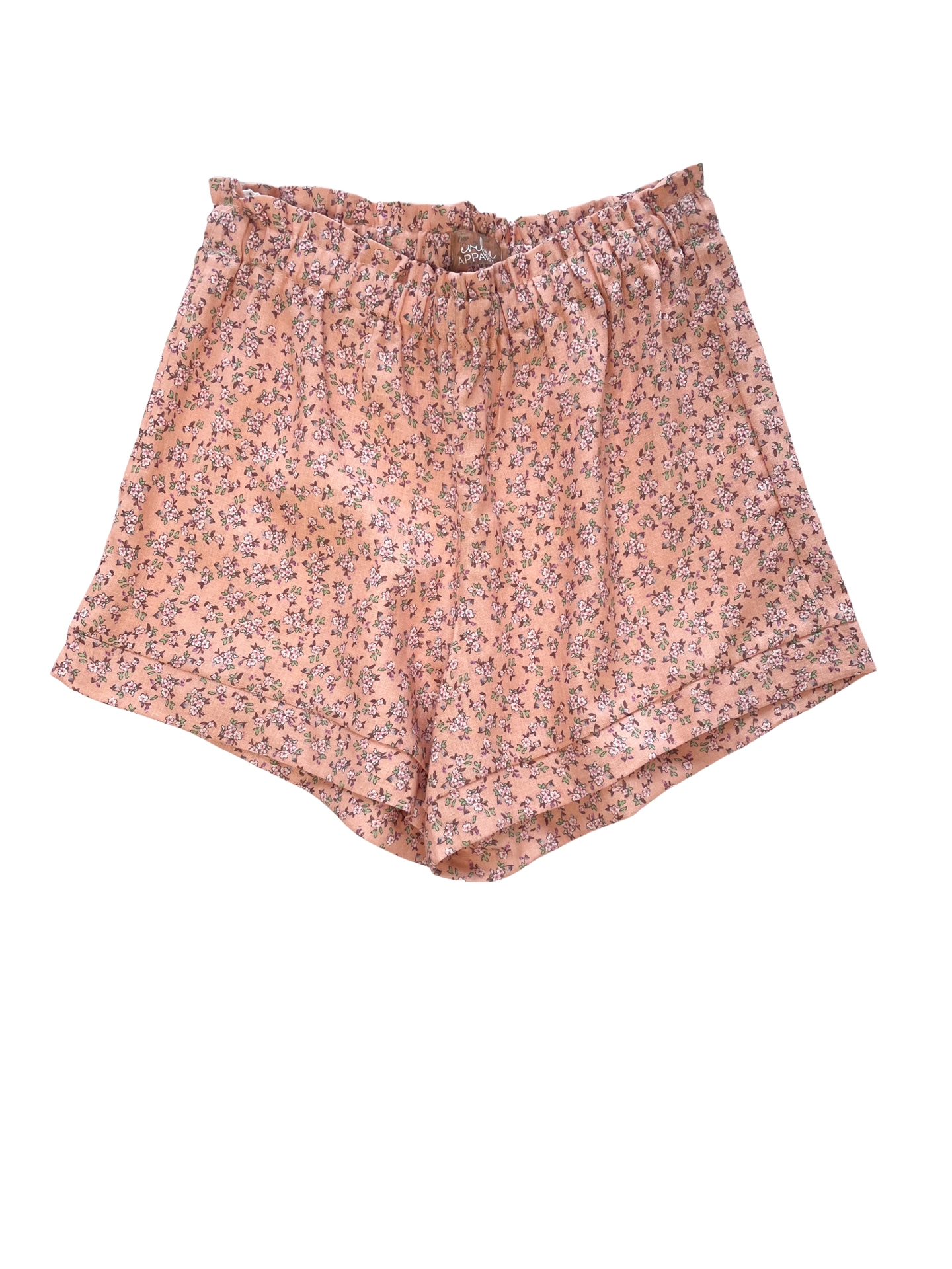 Load image into Gallery viewer, Linen ruffle shorts / peach
