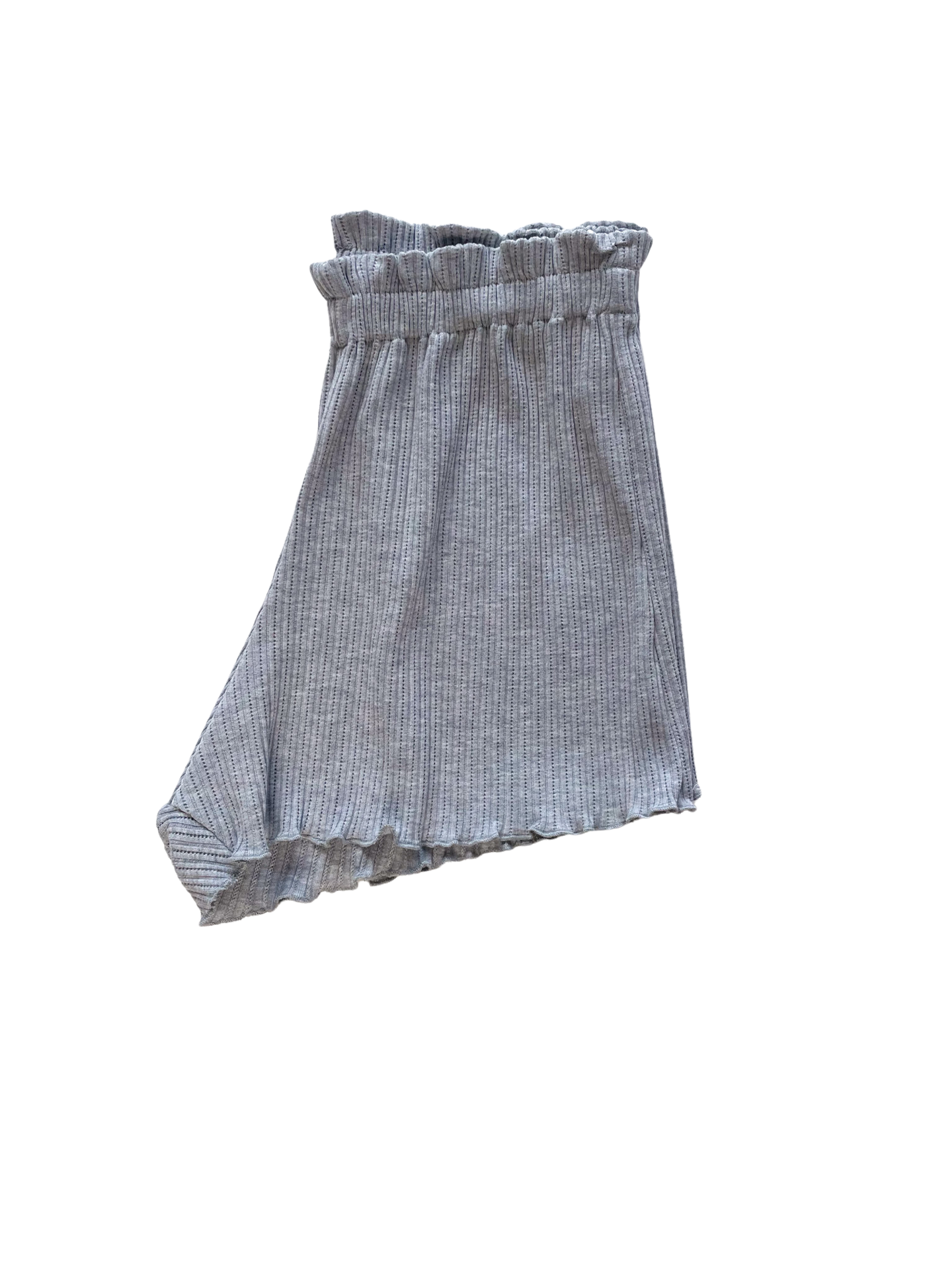 Pointoille ruffle shorts / melange grey
