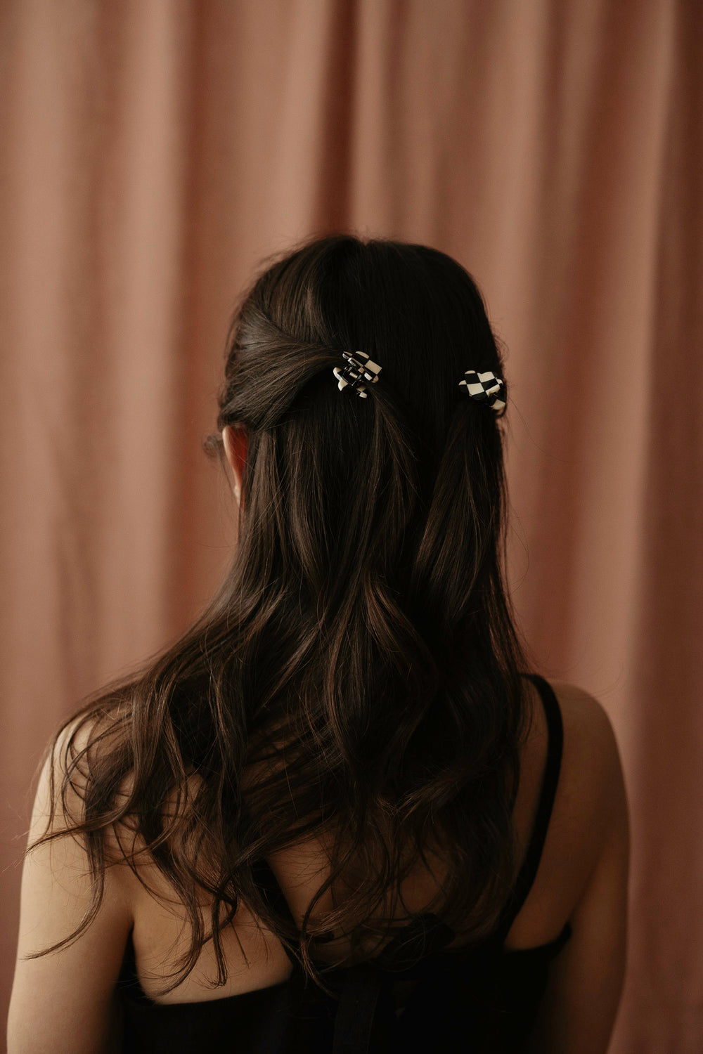 Little flower hair claws set / black & white