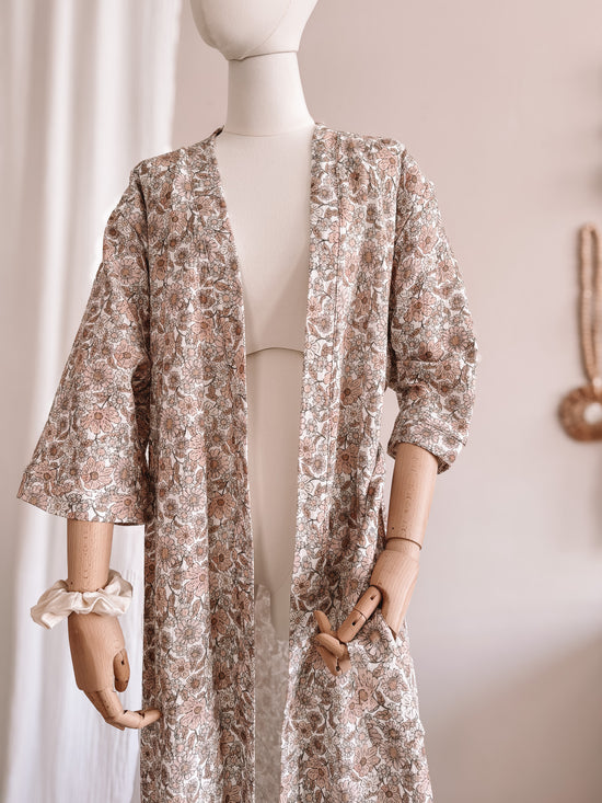 Muslin robe  / summer flowers
