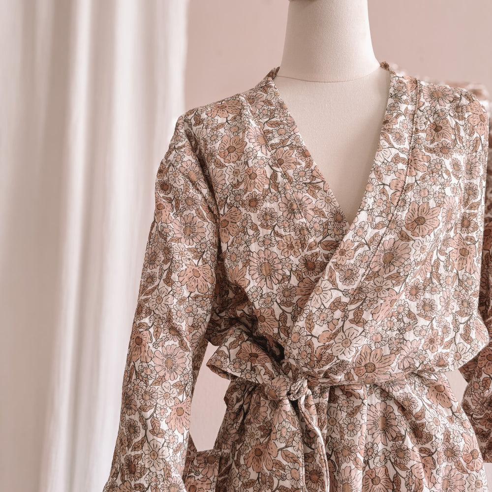 Muslin robe  / summer flowers