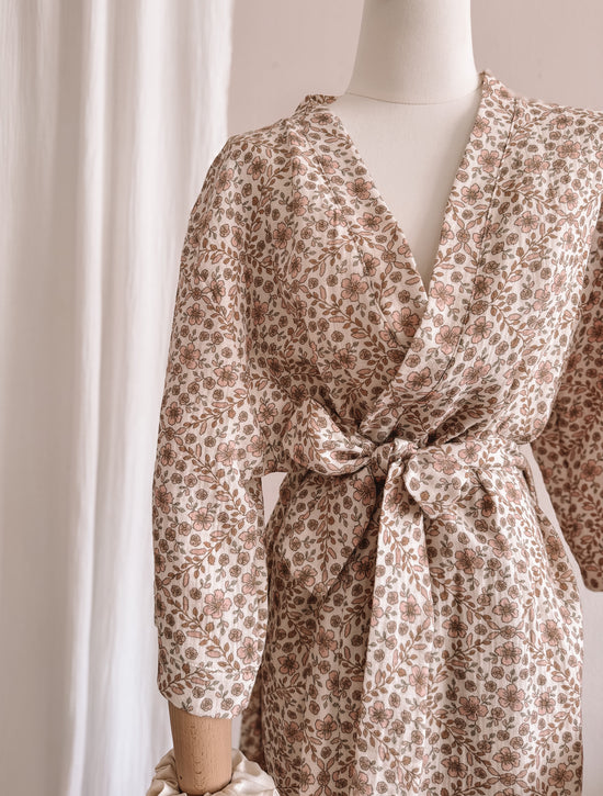 Muslin robe  / floral garland