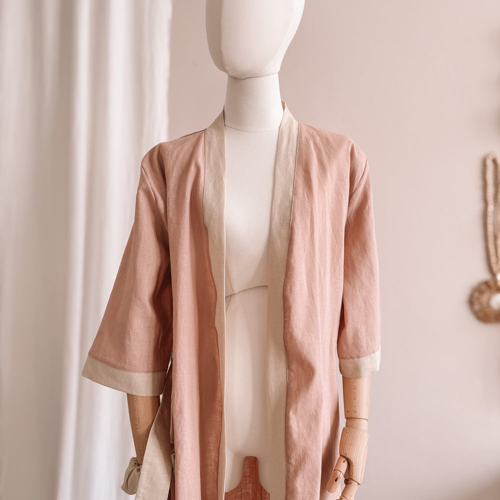 
                      
                        Linen robe  / colorblock - blush
                      
                    