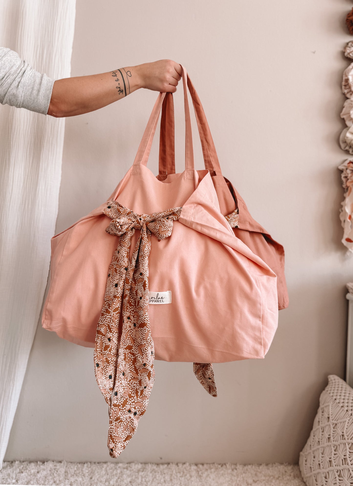 Minea Shopping Bag / rose dots