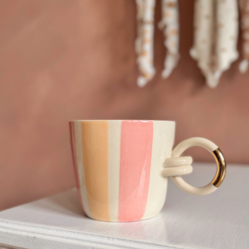 Coffee mug - pink + peach