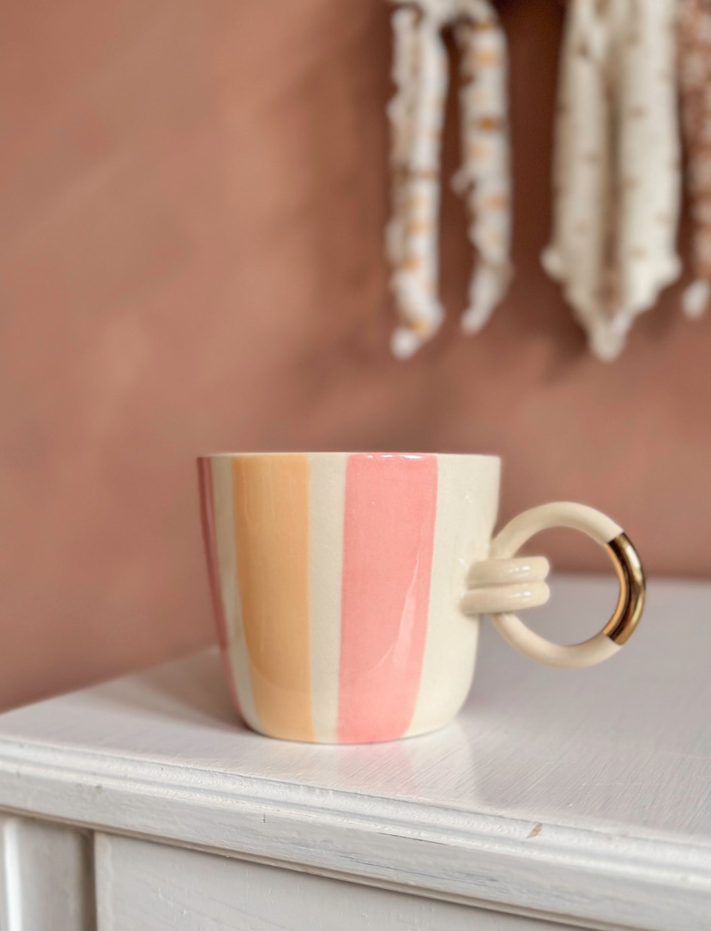 Coffee mug - pink + peach