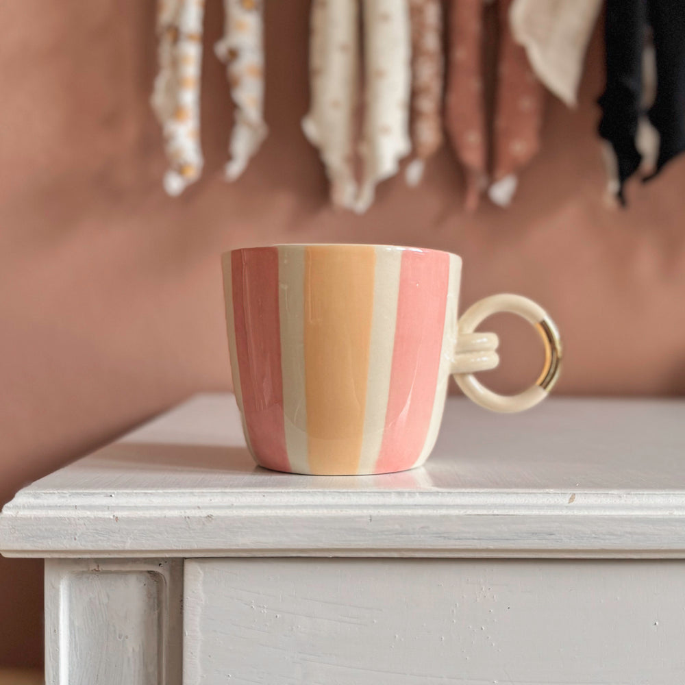 Coffee mug - pink + peach