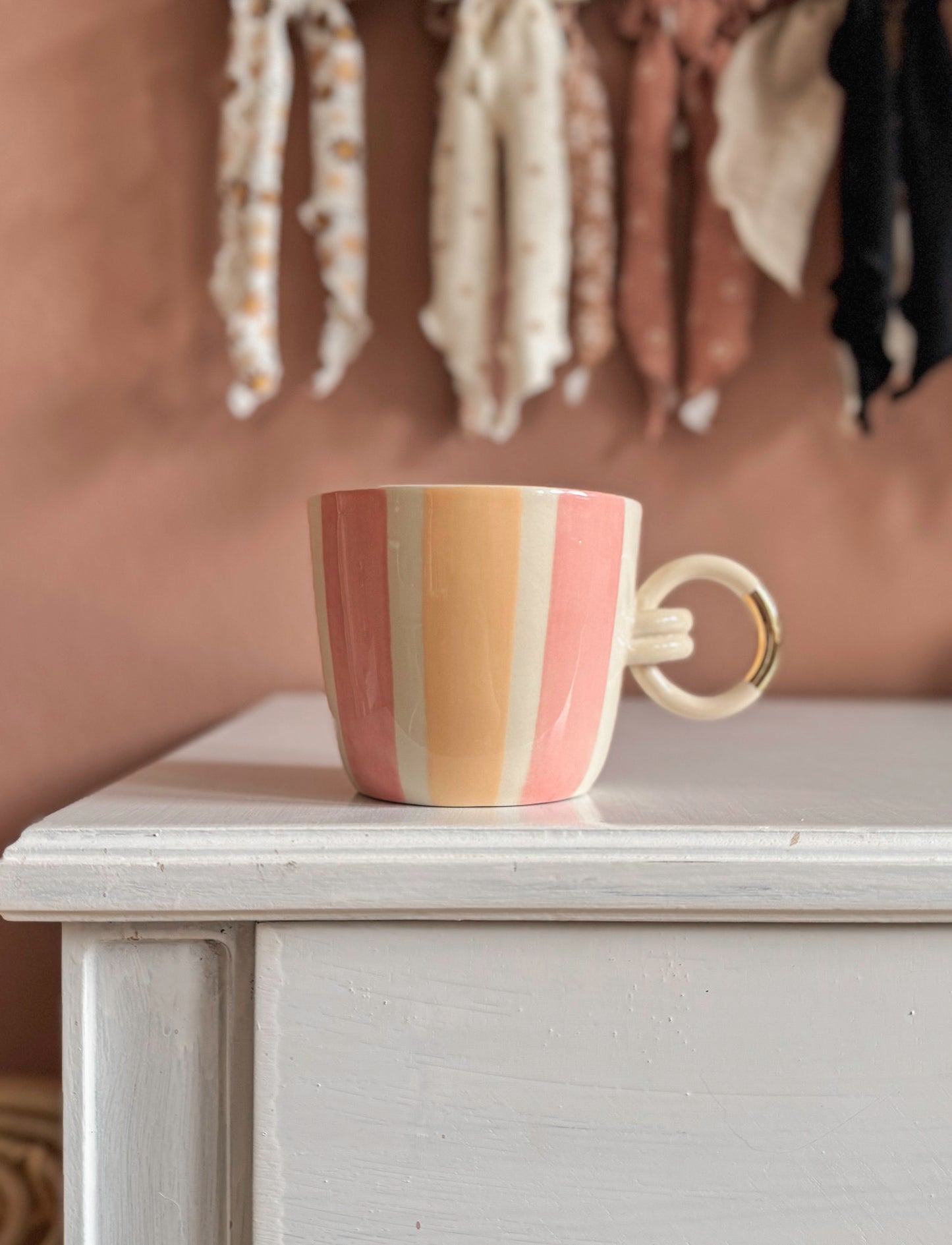 Coffee mug - pink + peach