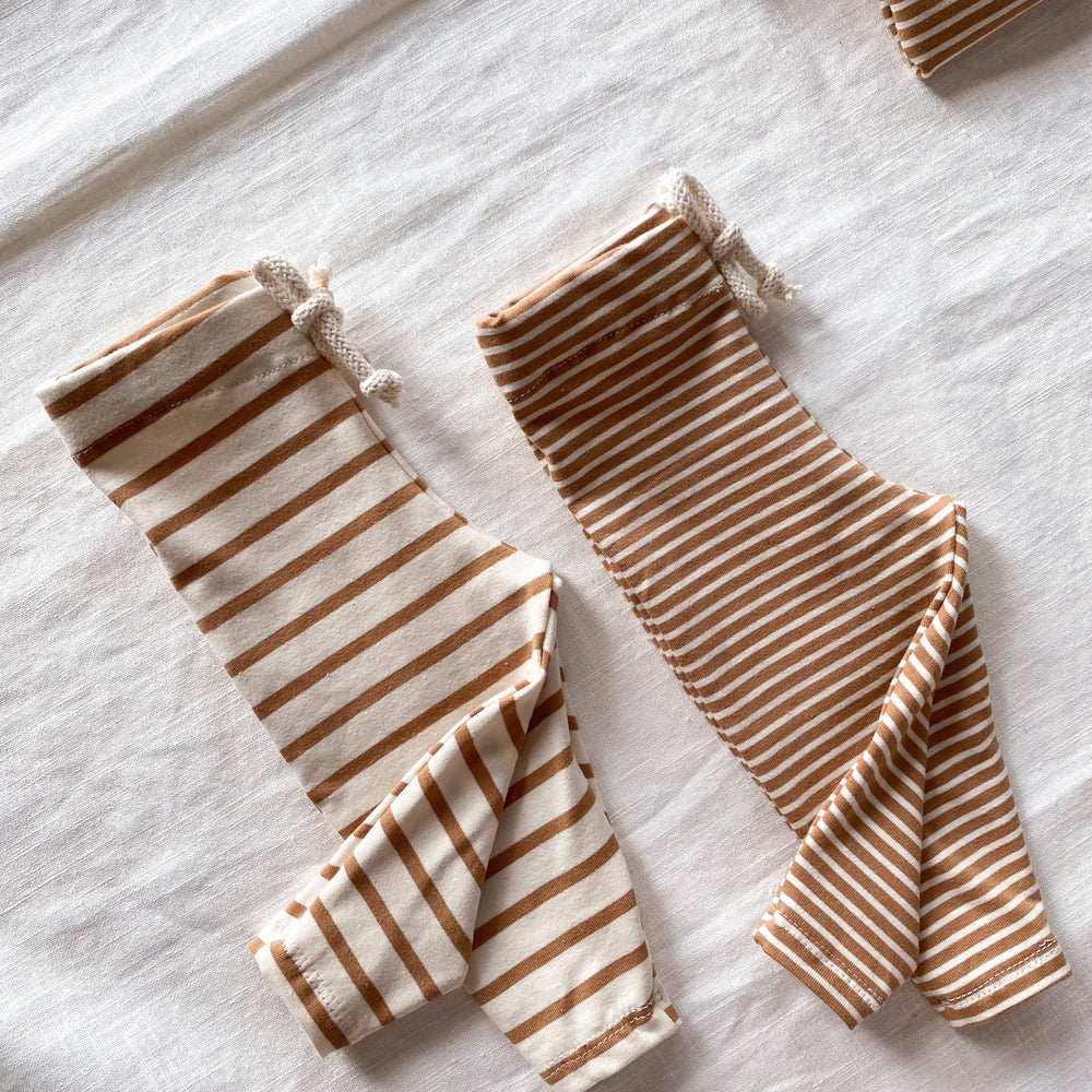 Kids leggings / caramel stripes