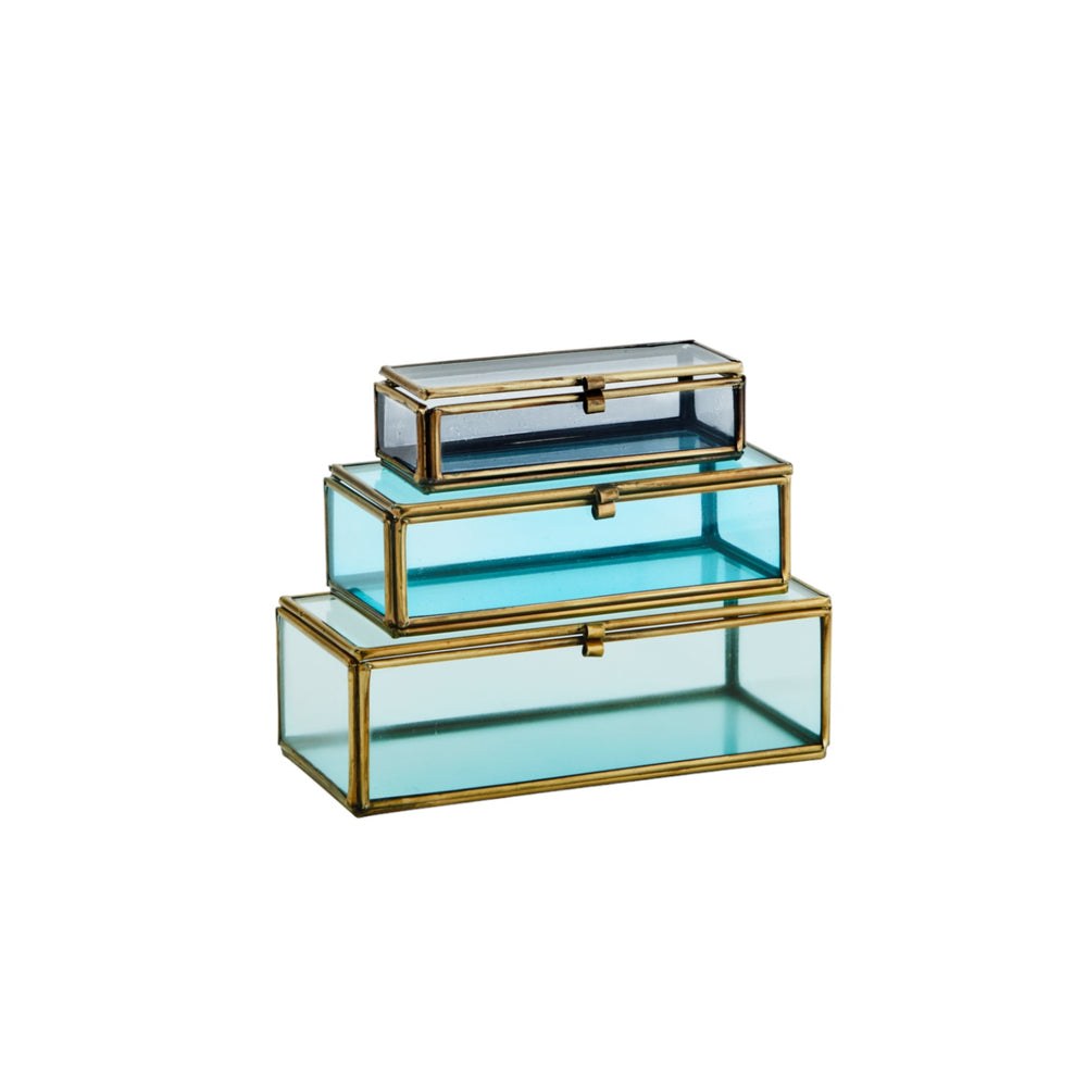 
                      
                        Set of glass boxes - blue & green
                      
                    