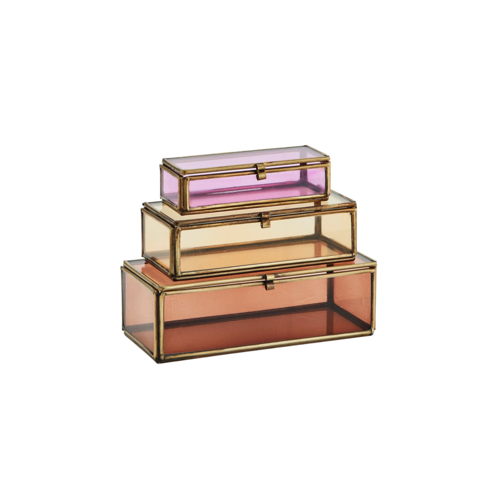 
                      
                        Set of glass boxes - pink & orange
                      
                    