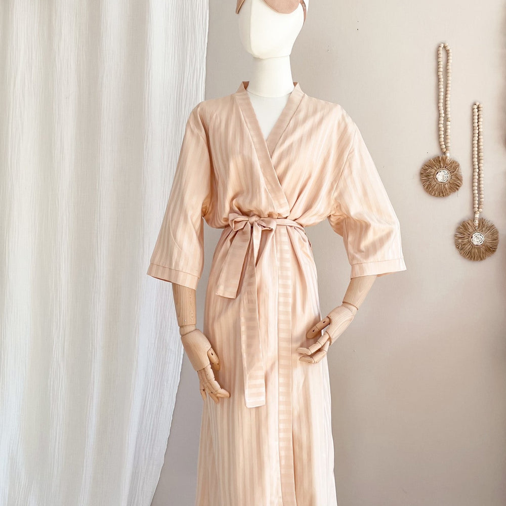 Stripe viscose kimono / skin