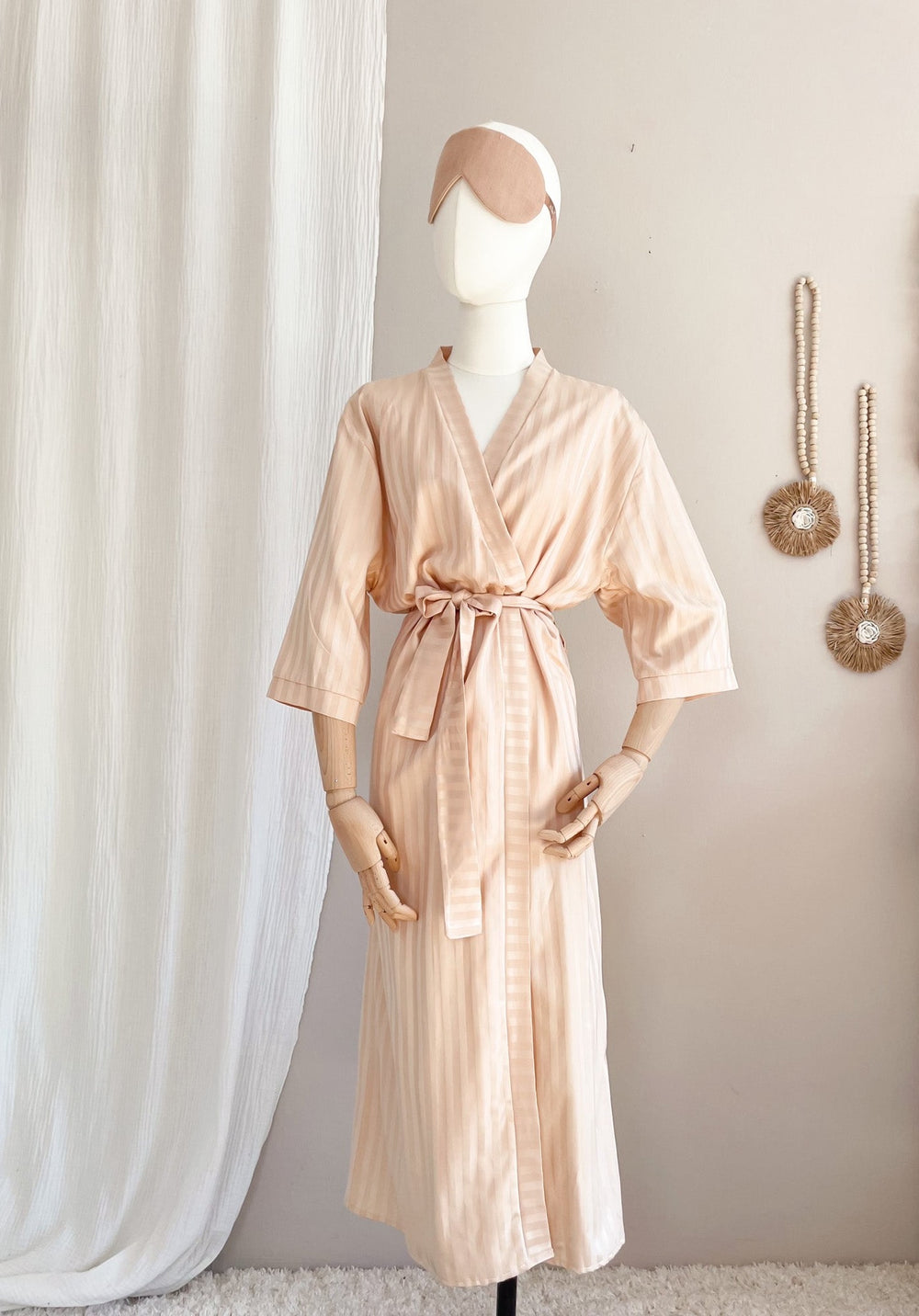 Stripe viscose kimono / skin