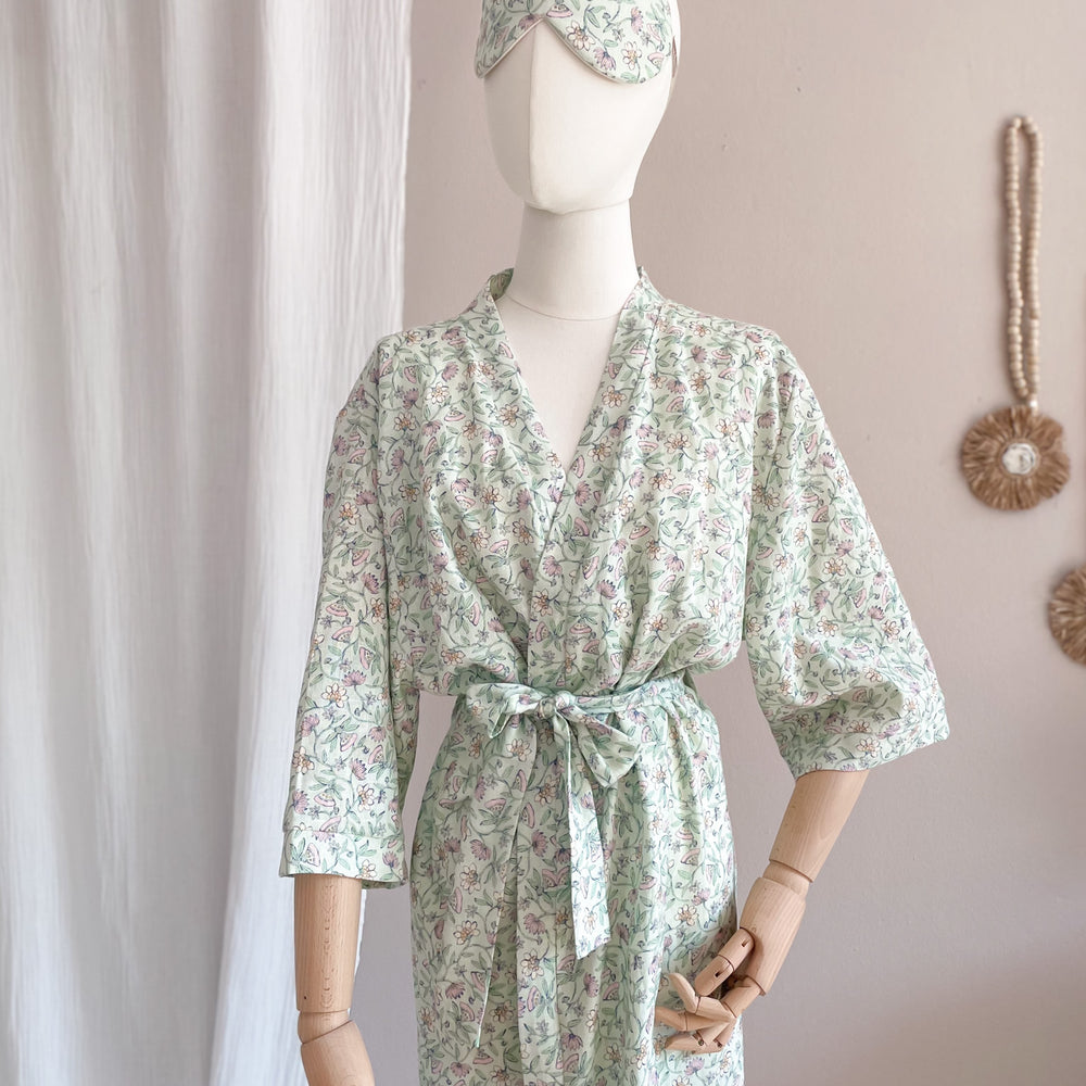 Linen + viscose kimono / mint