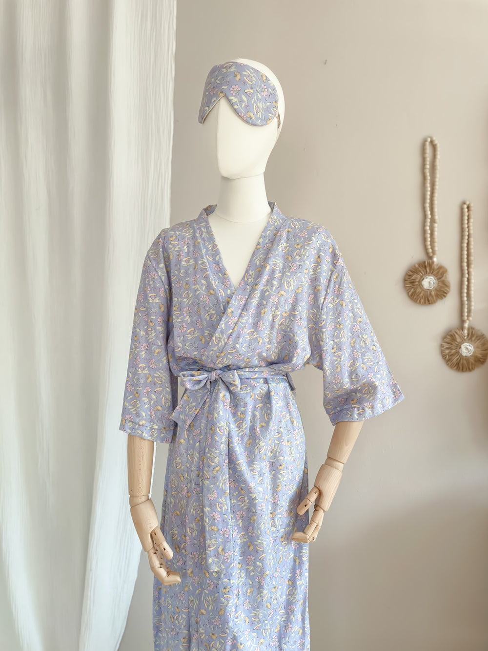 Linen + viscose kimono / blue