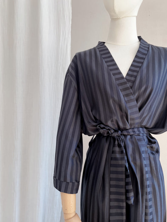 Stripe viscose kimono / midnight