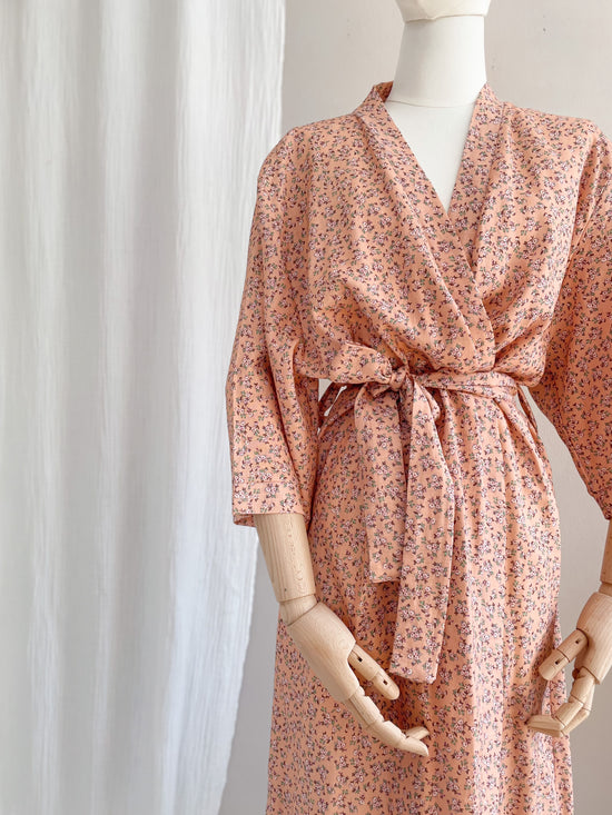 Linen + viscose kimono / little flowers - peach