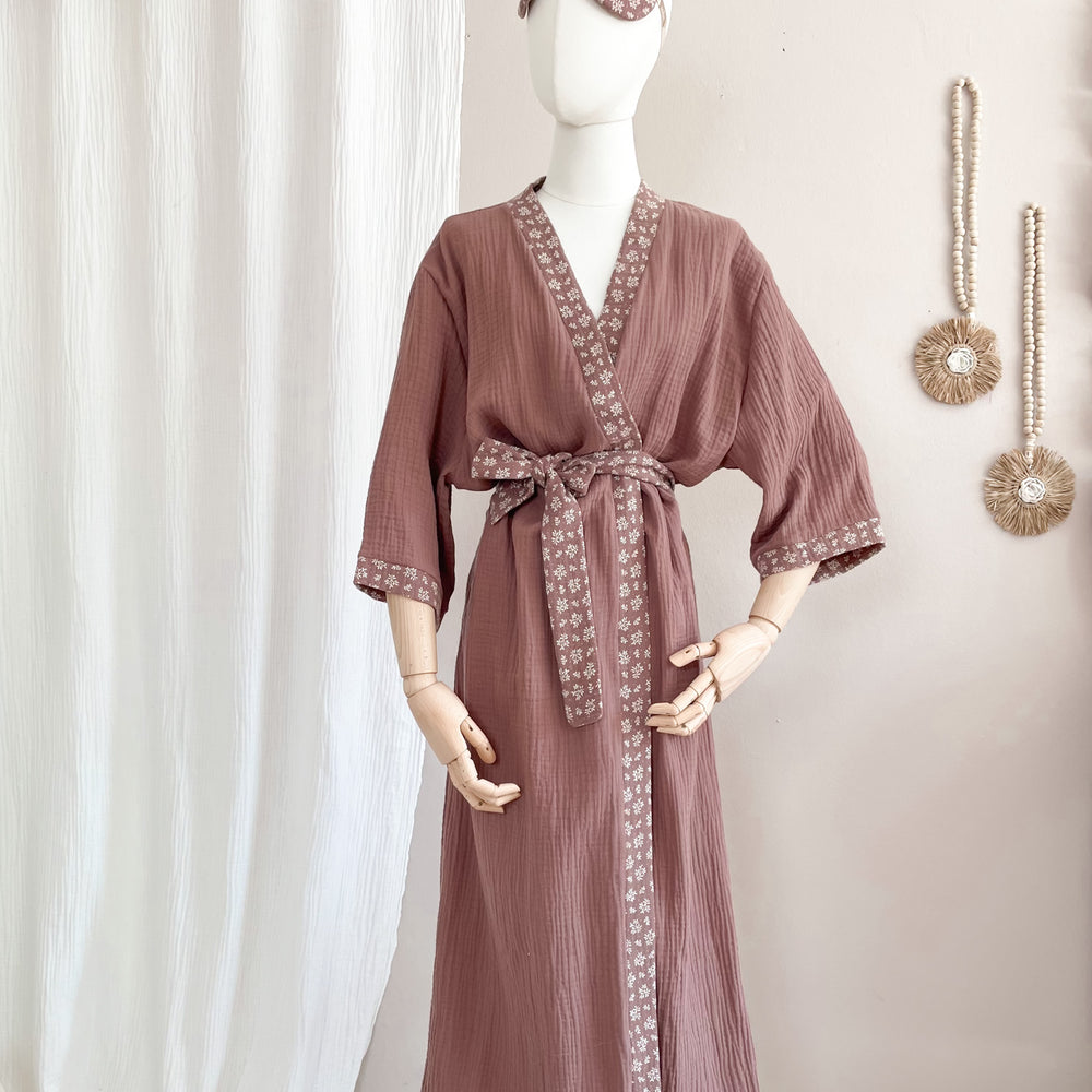 Muslin kimono / dark mauve