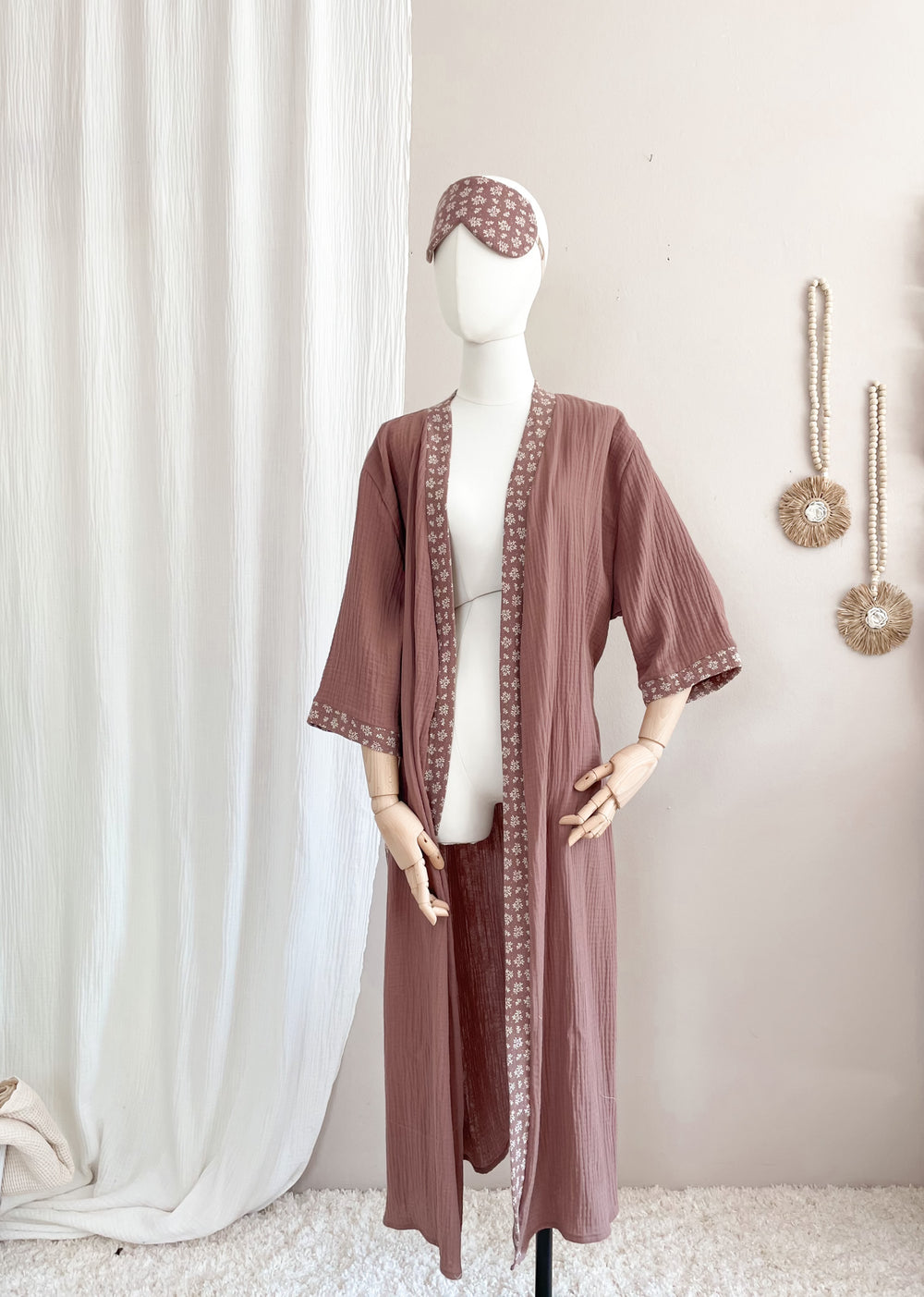 Muslin kimono / dark mauve