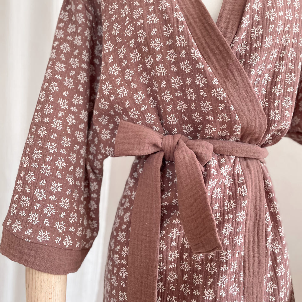 
                      
                        Muslin kimono / branches - dark mauve
                      
                    