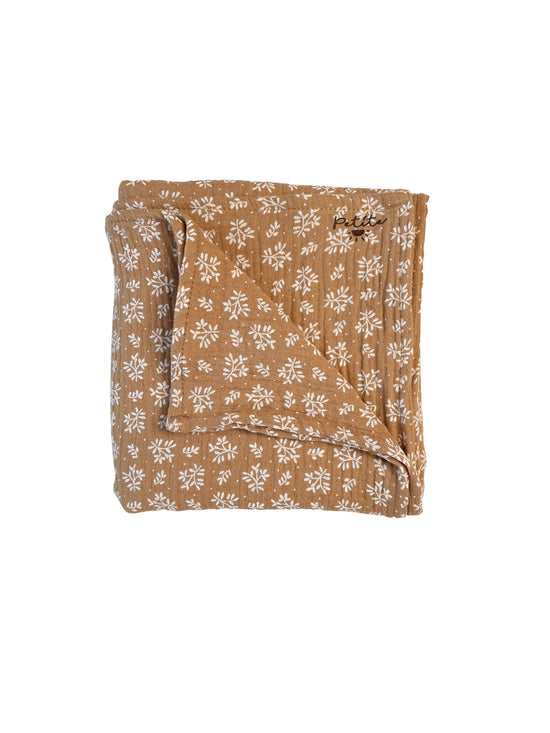 Baby swaddle / branches - caramel