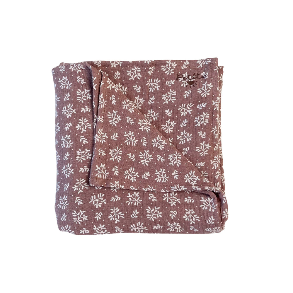 Baby swaddle / branches - dusty mauve