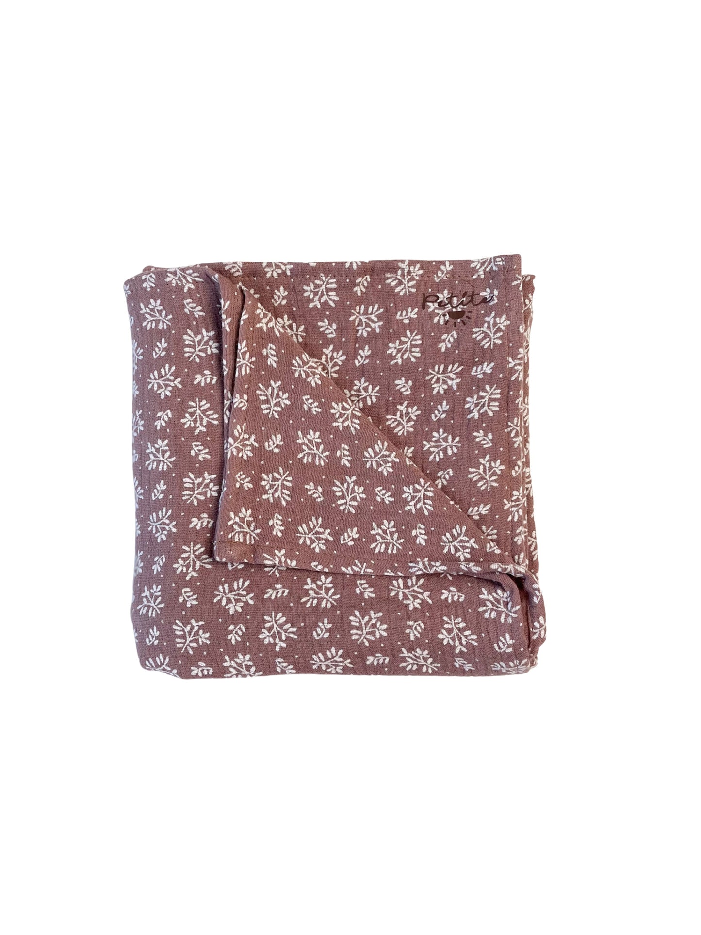 Baby swaddle / branches - dusty mauve