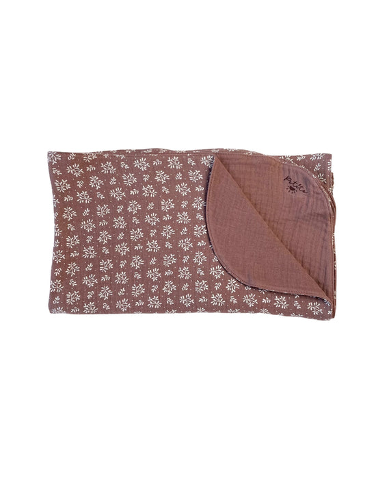 Baby blanket / branches - dusty mauve