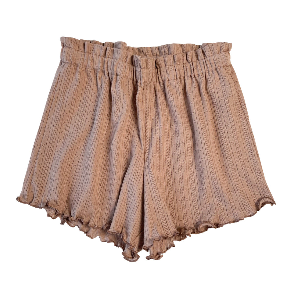 
                      
                        Pointoille ruffle shorts / cacao
                      
                    