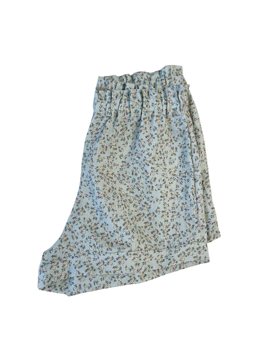 Linen ruffle shorts / mint