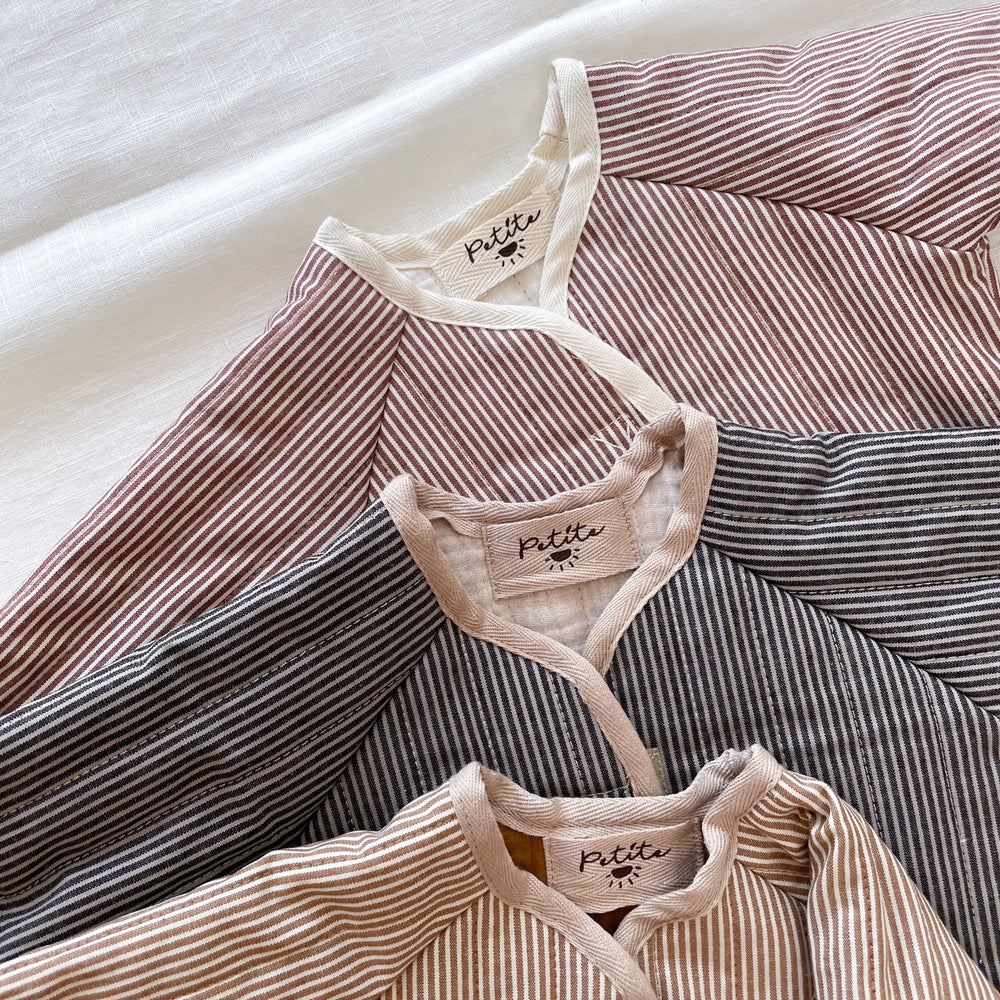 
                      
                        Baby & toddler teddy jacket / stripes - chestnut
                      
                    