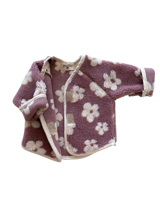 Baby & toddler teddy jacket / floral rose