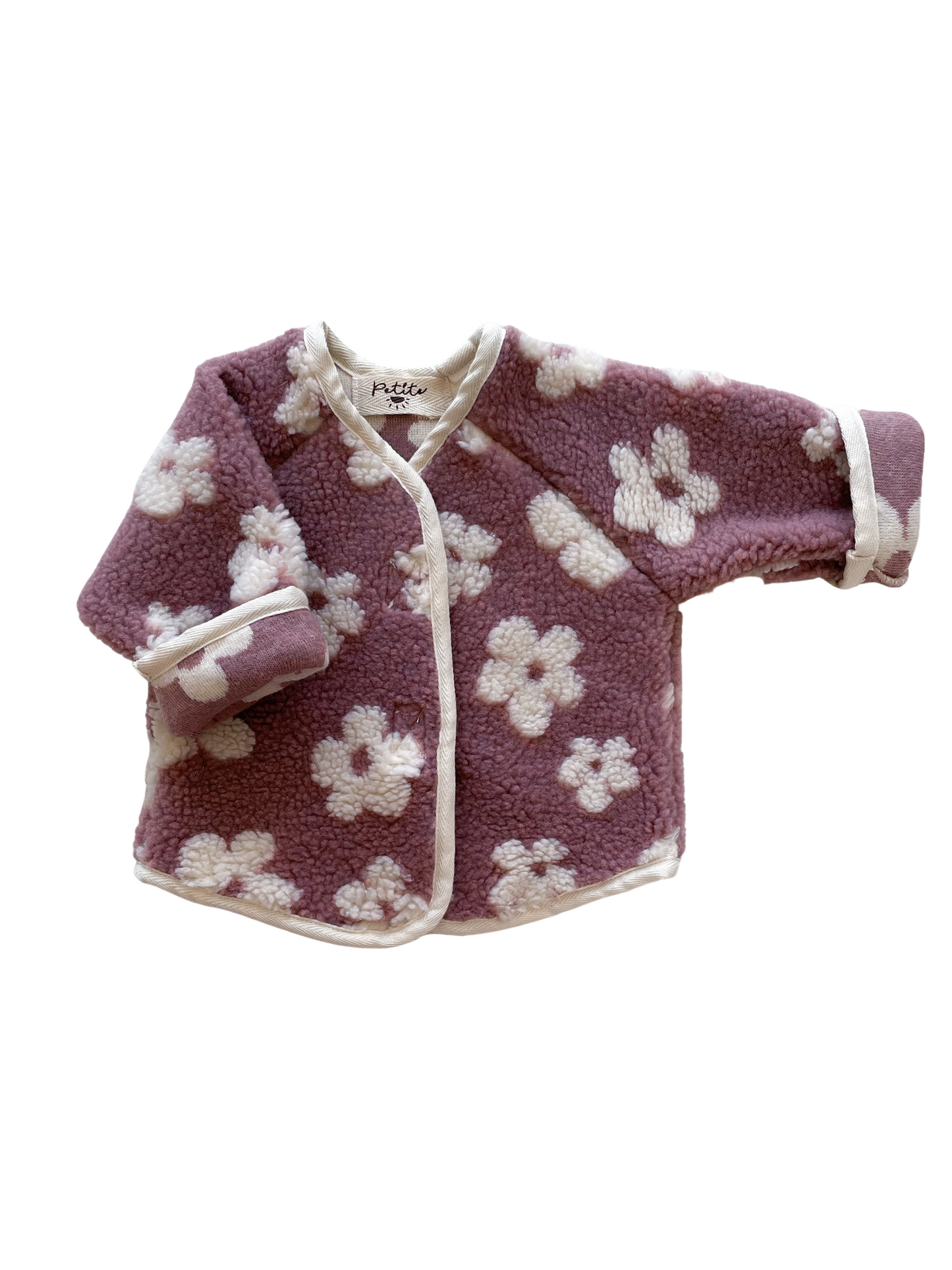 Baby & toddler teddy jacket / floral rose