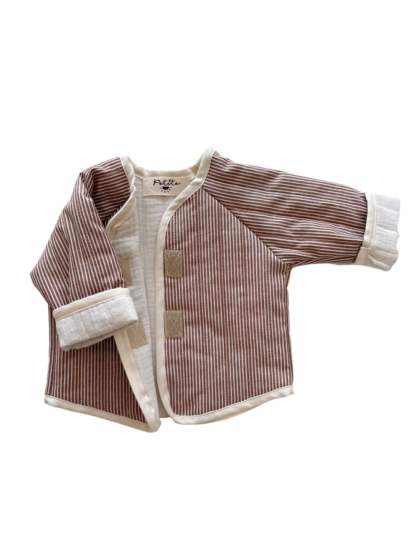 Baby & toddler teddy jacket / stripes - chestnut