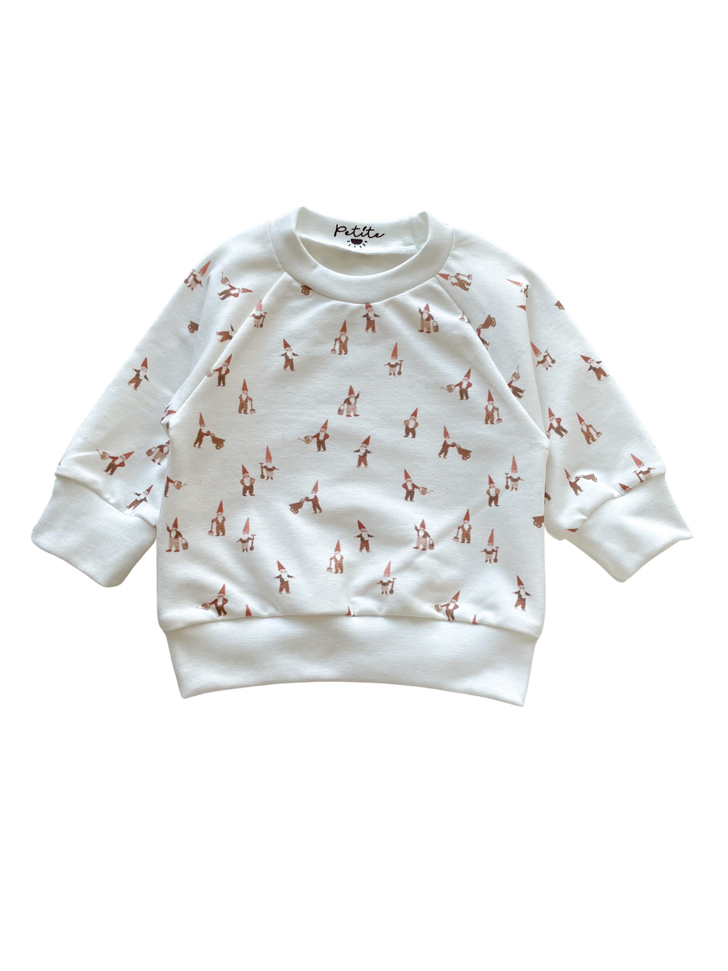 Baby cotton sweatshirt / little gnomes
