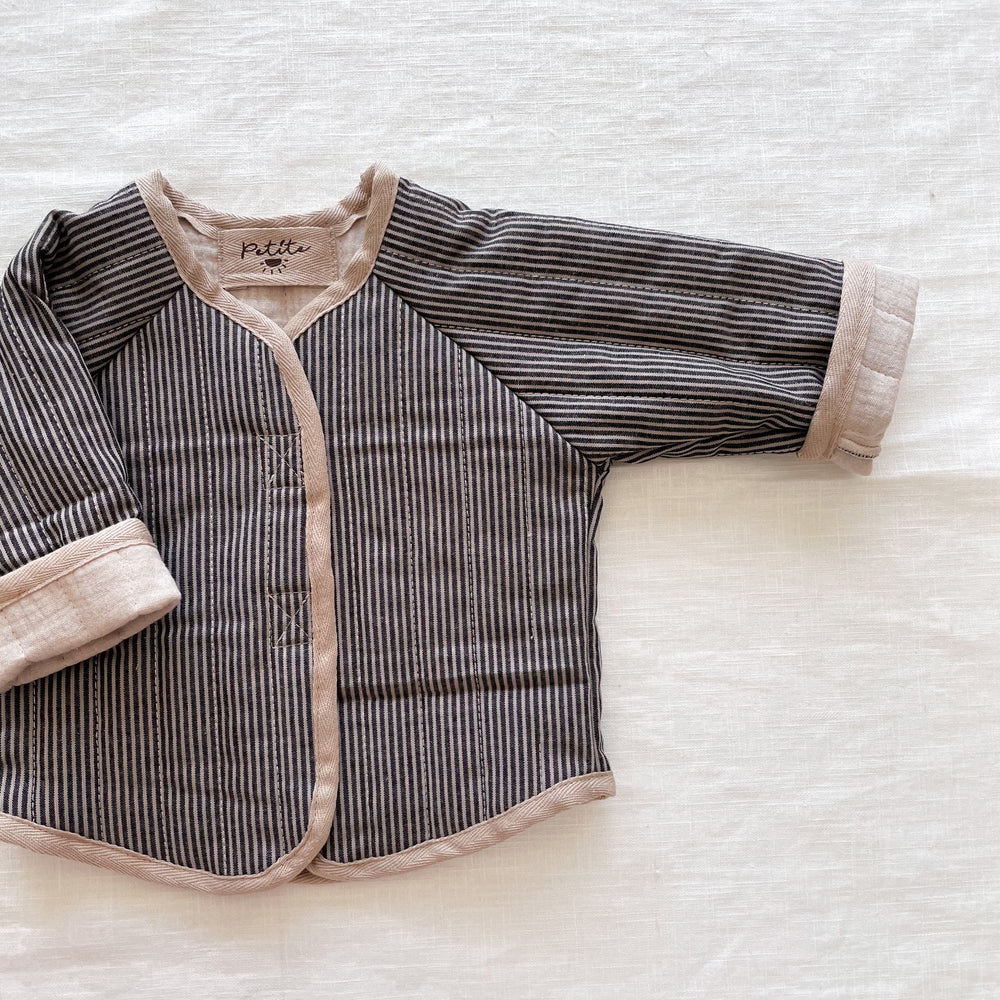 
                      
                        Baby & toddler teddy jacket / stripes - charcoal
                      
                    